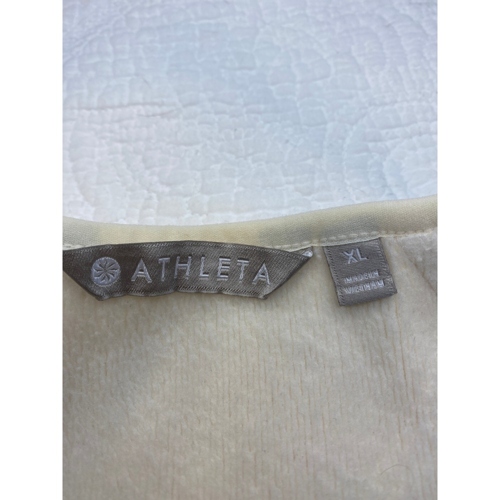 Athleta Wrap Cardigan Sweater Oatmeal Heather Cream XL Open Front Yoga Pilates - Picture 5 of 7